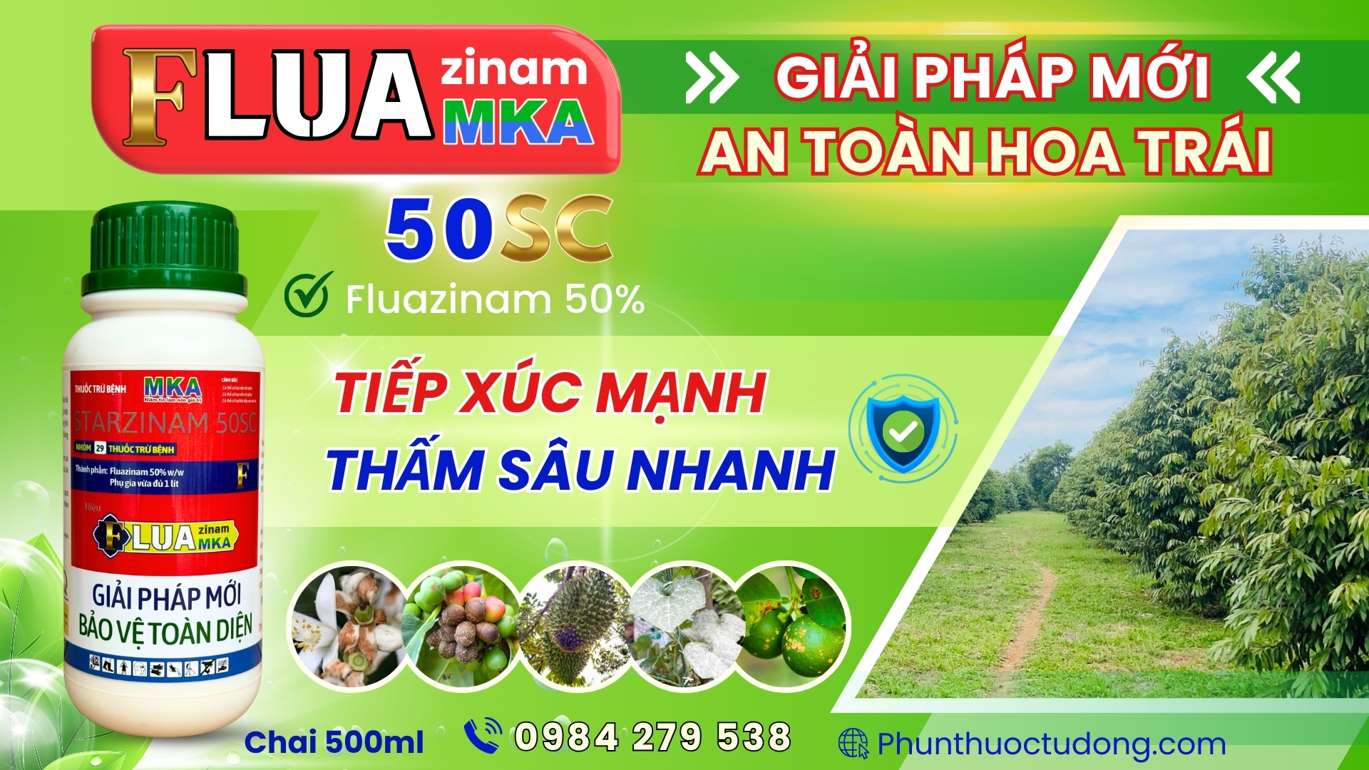 Flua MKA 50Sc hoạt chất fluazinam 50%